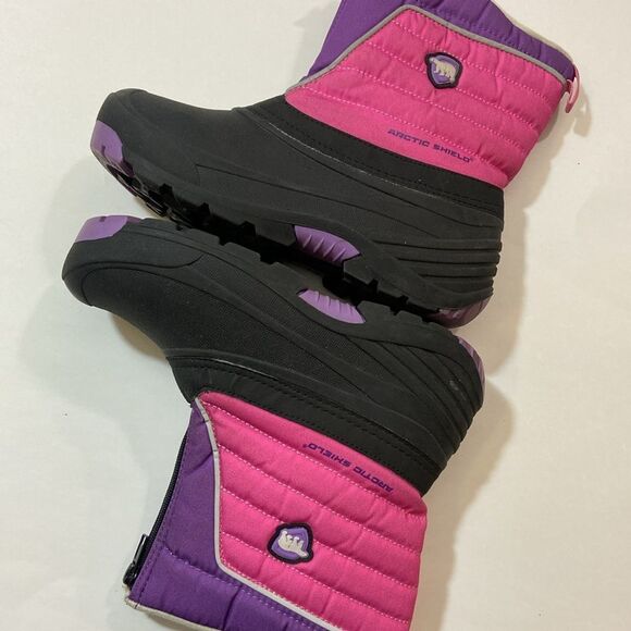 ARCTIC SHIELD SNOW COLOR PINK BLACK PURPLE GIRL SHOES BOOTS SIZE 4 - Picture 16 of 16